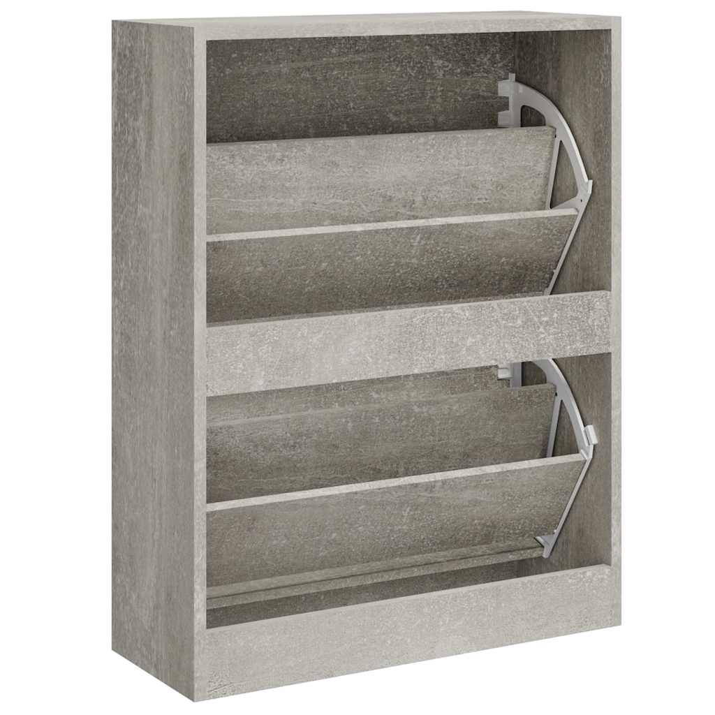 Scarpiera Grigio Cemento 63x24x81 cm in Legno Multistrato | homemem39