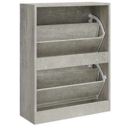 Scarpiera Grigio Cemento 63x24x81 cm in Legno Multistrato | homemem39