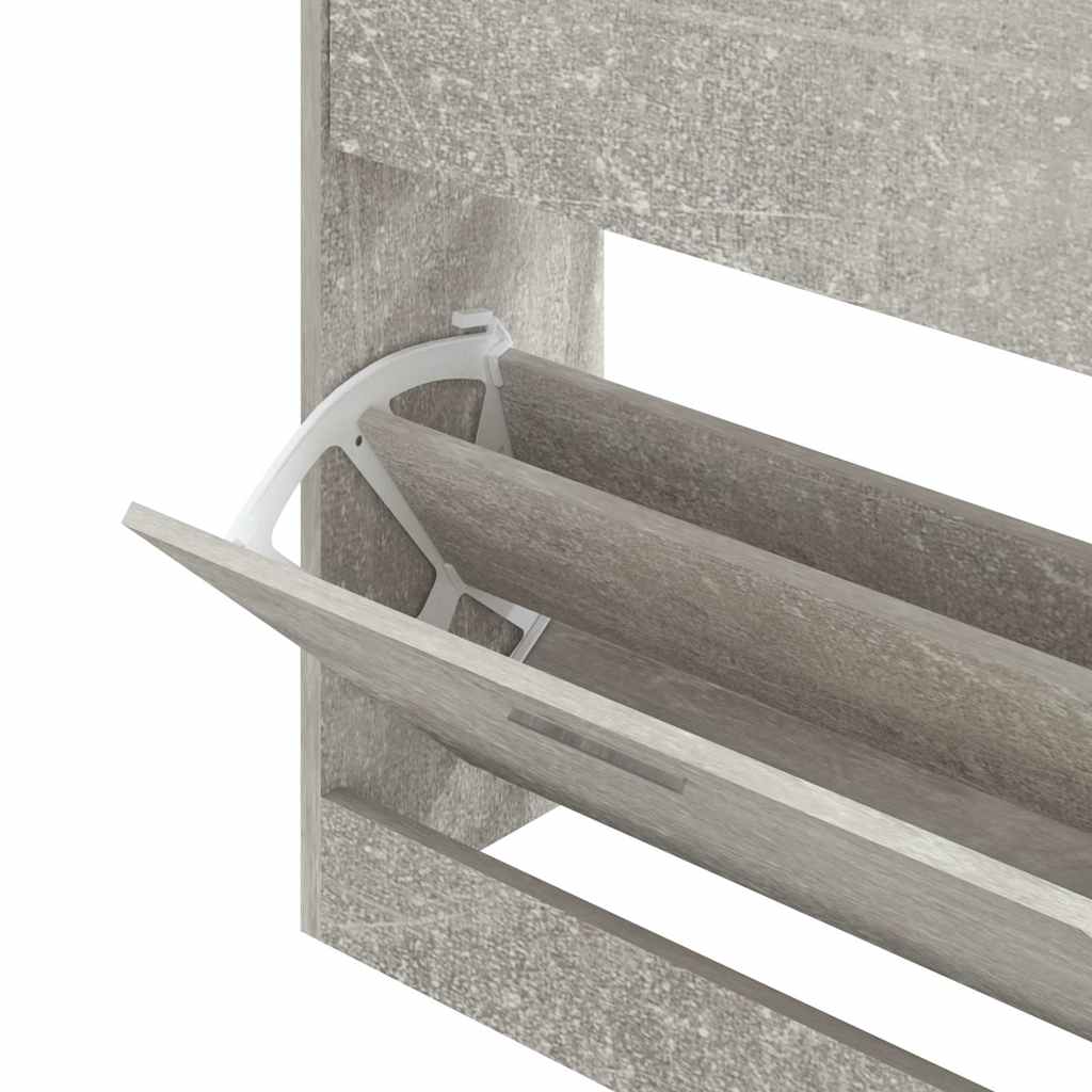 Scarpiera Grigio Cemento 63x24x81 cm in Legno Multistrato | homemem39