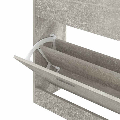 Scarpiera Grigio Cemento 63x24x81 cm in Legno Multistrato | homemem39