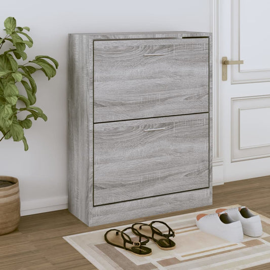 Scarpiera Grigio Sonoma 63x24x81 cm in Legno Multistrato - homemem39