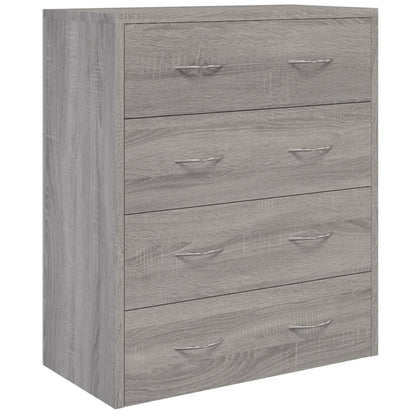 Credenza con 4 Cassetti 60x30,5x71 cm Grigio sonoma - homemem39
