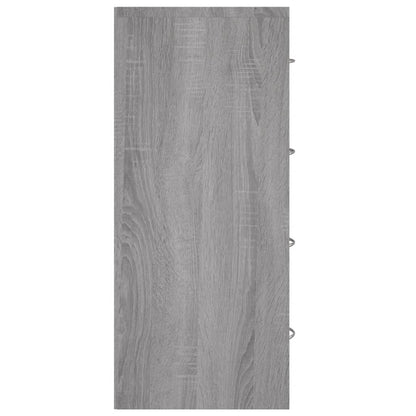 Credenza con 4 Cassetti 60x30,5x71 cm Grigio sonoma - homemem39