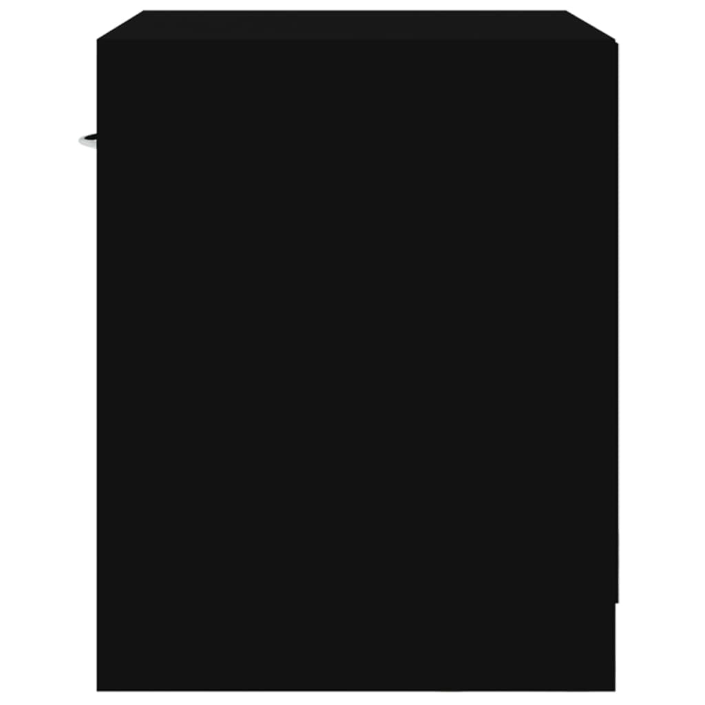 Comodini 2 pz con Cassetto Neri - homemem39