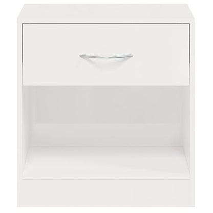 Comodini 2 pz con Cassetto in Bianco Lucido - homemem39