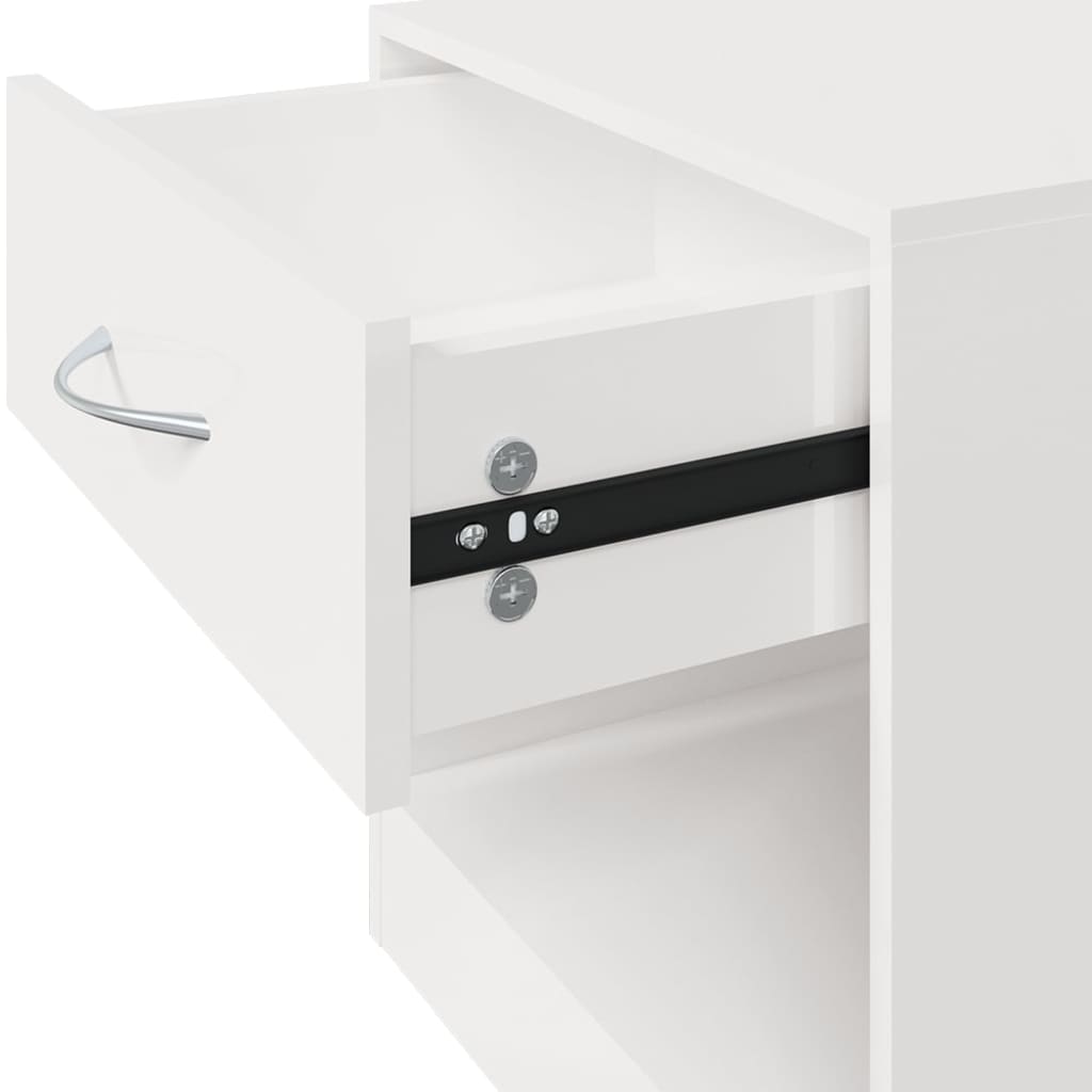 Comodini 2 pz con Cassetto in Bianco Lucido - homemem39