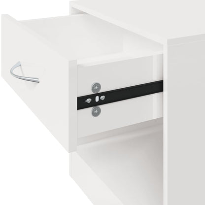 Comodini 2 pz con Cassetto in Bianco Lucido - homemem39