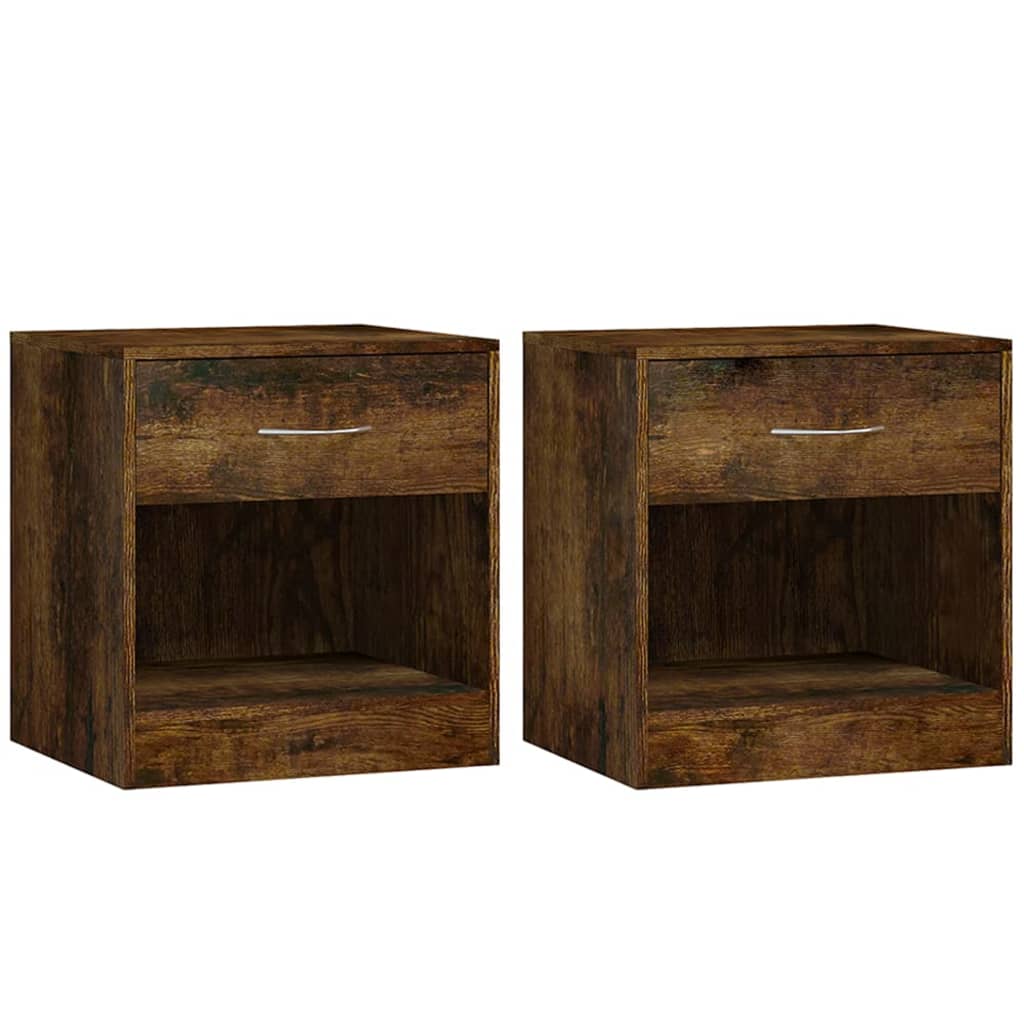 Comodini 2pz con Cassetto Rovere Fumo | homemem39