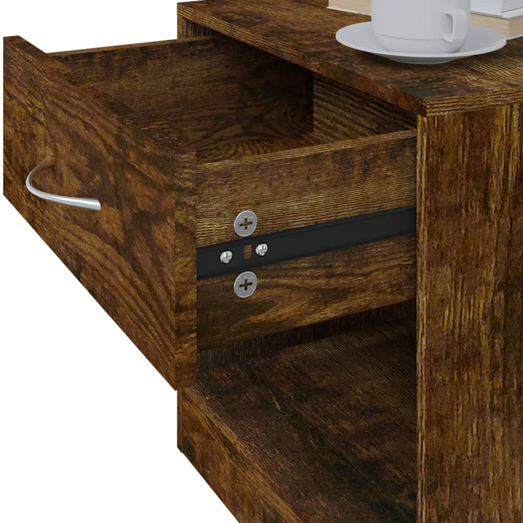 Comodini 2pz con Cassetto Rovere Fumo | homemem39