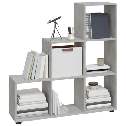 Libreria a Scala Grigio Cemento 107 cm in Legno Multistrato