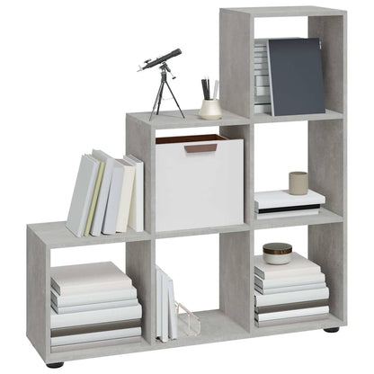 Libreria a Scala Grigio Cemento 107 cm in Legno Multistrato