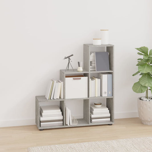Libreria a Scala Grigio Cemento 107 cm in Legno Multistrato | homemem39