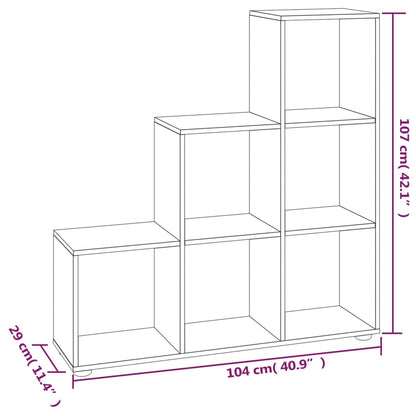 Libreria a Scala Rovere Fumo 107 cm in Legno Multistrato | homemem39