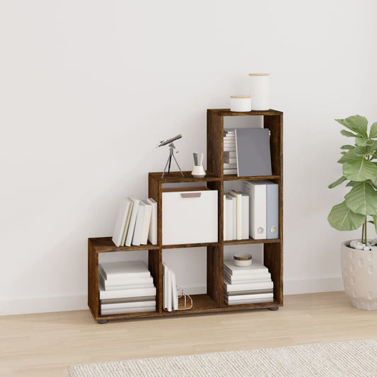 Libreria a Scala Rovere Fumo 107 cm in Legno Multistrato | homemem39