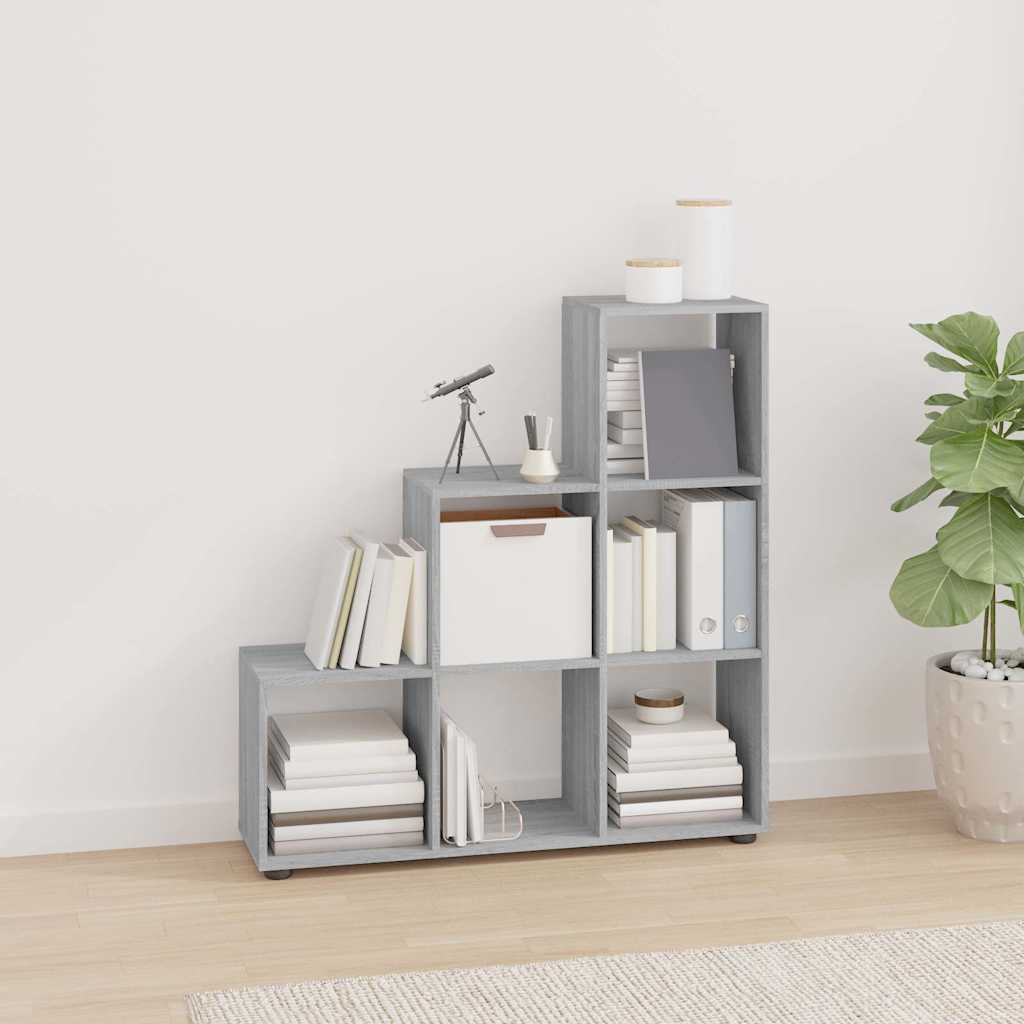 Libreria a Scala Grigio Sonoma 107 cm in Legno Multistrato