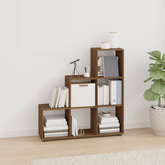 Libreria a Scala Rovere Marrone 107 cm in Legno Multistrato | homemem39