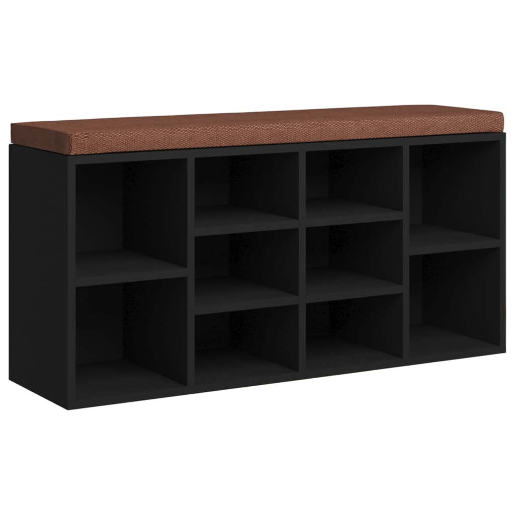 Scarpiera Nera 103x30x48 cm in Legno Multistrato | homemem39