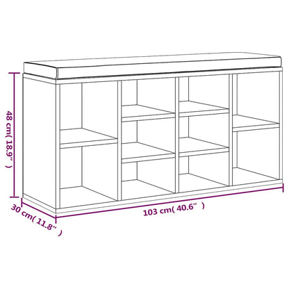 Scarpiera Nera 103x30x48 cm in Legno Multistrato