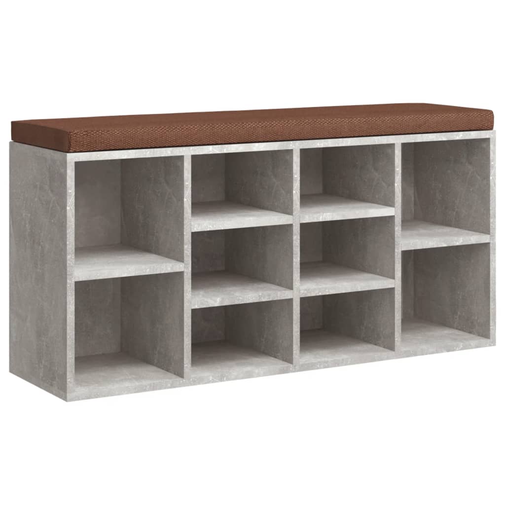 Scarpiera Grigio Cemento 103x30x48 cm in Legno Multistrato - homemem39