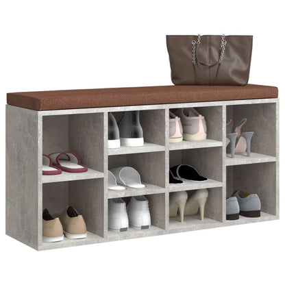 Scarpiera Grigio Cemento 103x30x48 cm in Legno Multistrato - homemem39