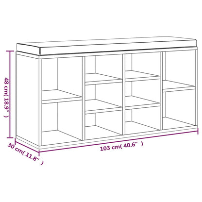 Scarpiera Grigio Cemento 103x30x48 cm in Legno Multistrato - homemem39
