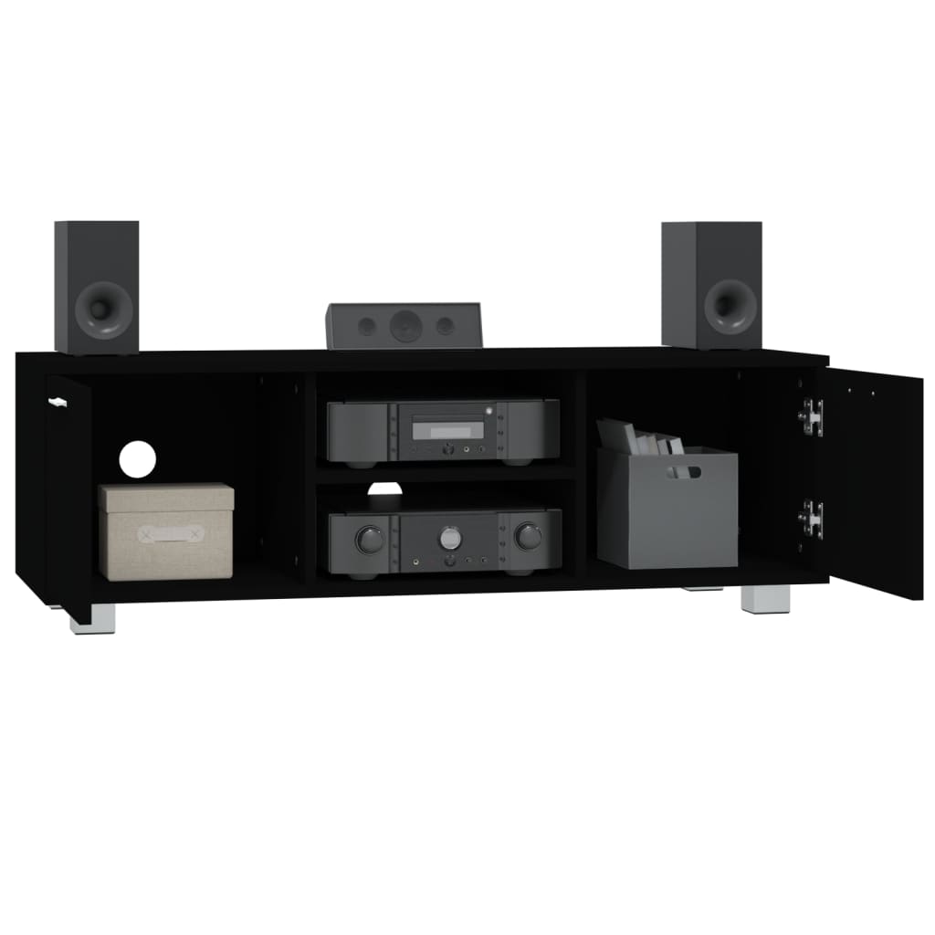 Mobile Porta TV Nero 120x40,5x35 cm in Legno Multistrato