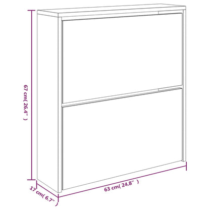 Scarpiera con Specchio a 2 Livelli Grigio cemento 63x17x67 cm - homemem39