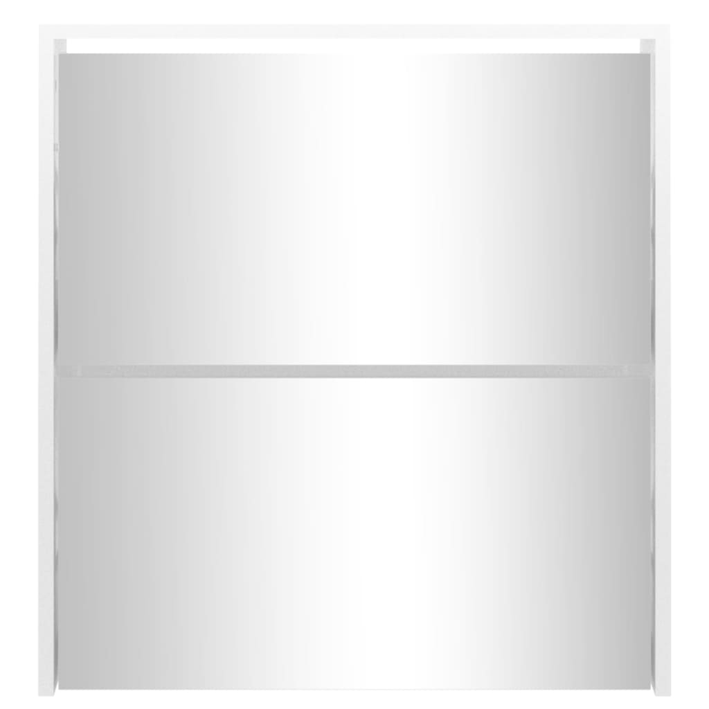 Scarpiera con Specchio a 2 Livelli Bianco lucido 63x17x67 cm - homemem39