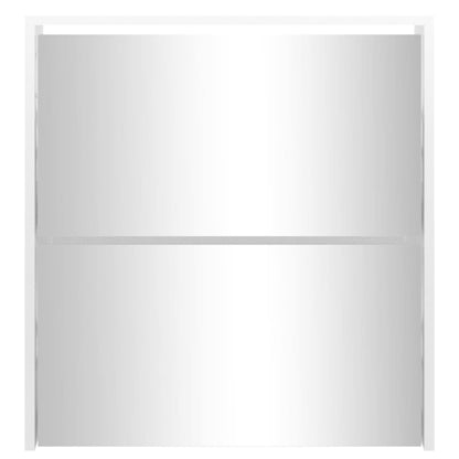 Scarpiera con Specchio a 2 Livelli Bianco lucido 63x17x67 cm - homemem39