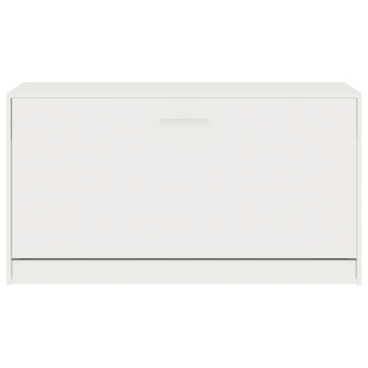 Panca Porta Scarpe Bianco Lucido 80x24x45 cm Legno Multistrato