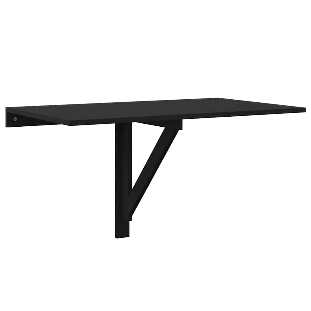 Tavolino da Parete Pieghevole Nero 110x38x75 cm in Multistrato