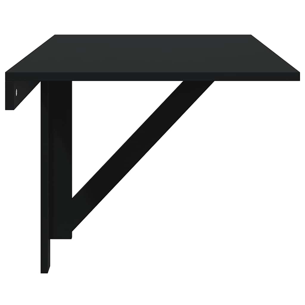 Tavolino da Parete Pieghevole Nero 110x38x75 cm in Multistrato