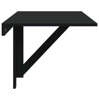 Tavolino da Parete Pieghevole Nero 110x38x75 cm in Multistrato