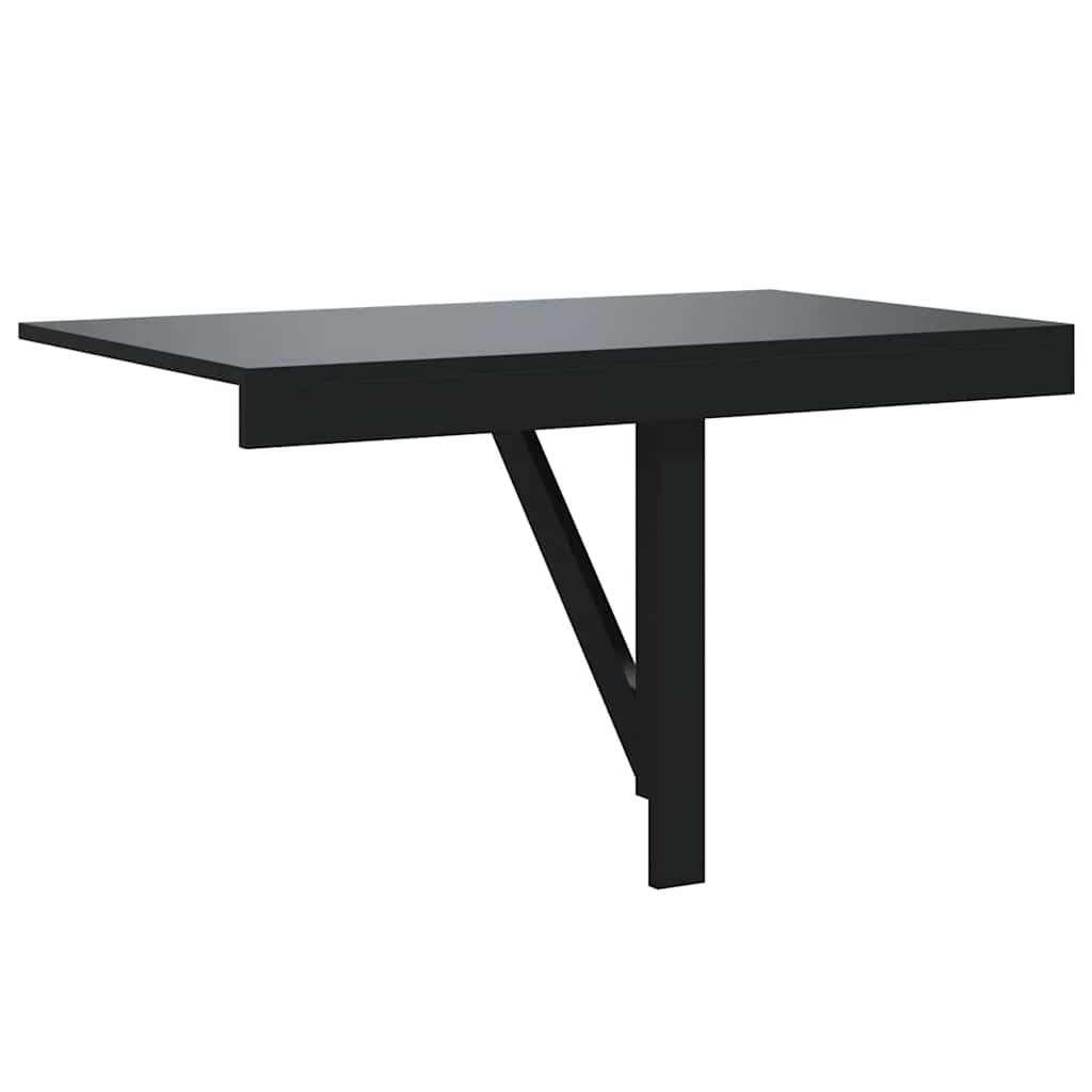 Tavolino da Parete Pieghevole Nero 110x38x75 cm in Multistrato