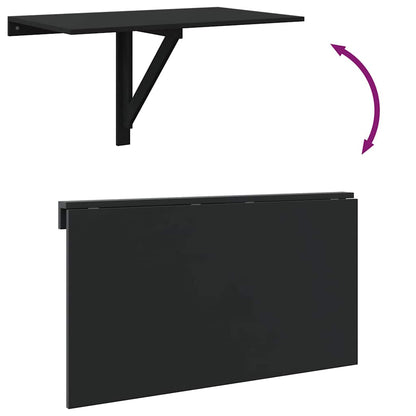 Tavolino da Parete Pieghevole Nero 110x38x75 cm in Multistrato