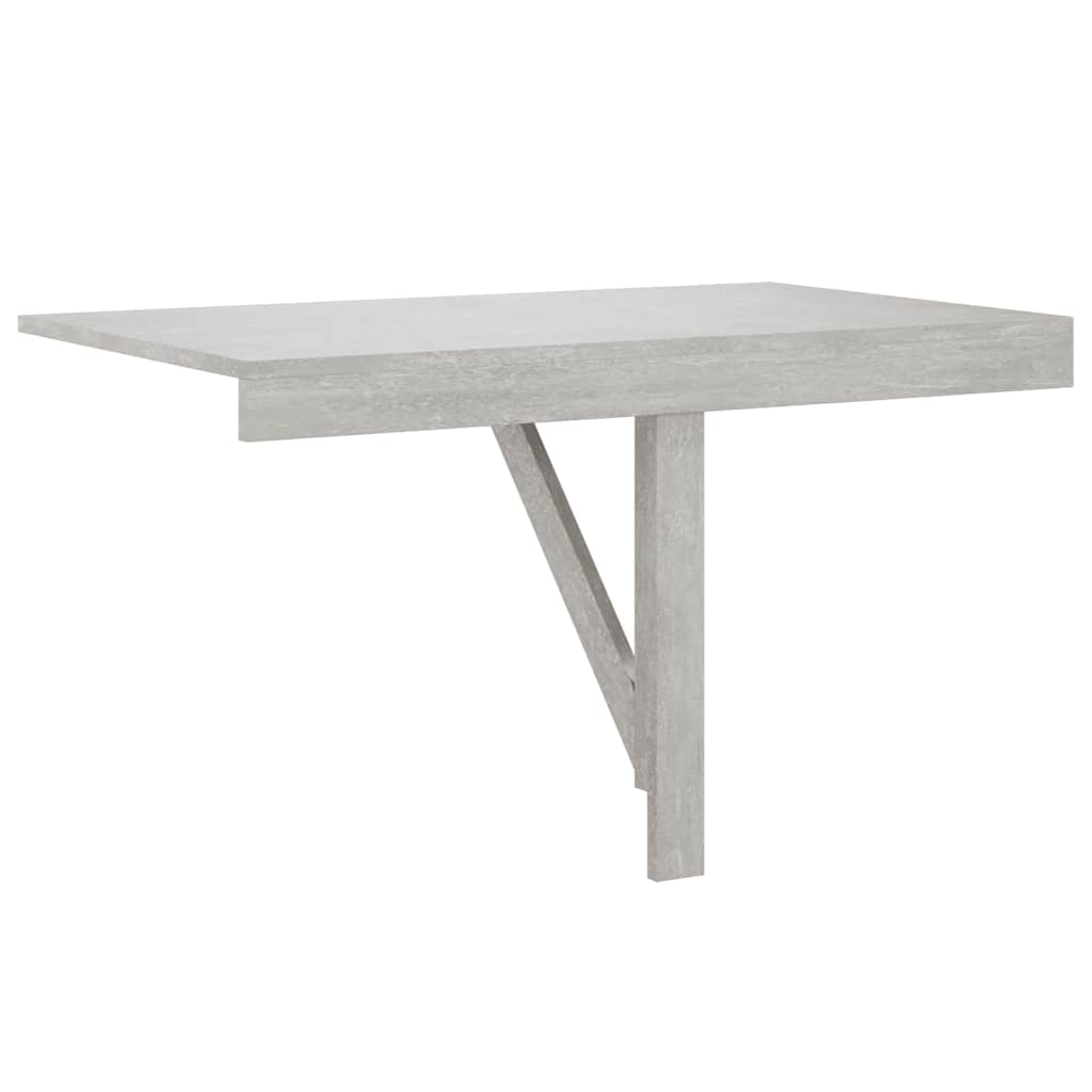 Tavolino Muro Pieghevole Grigio Cemento 100x60x56cm Multistrato