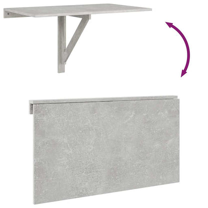 Tavolino Muro Pieghevole Grigio Cemento 100x60x56cm Multistrato