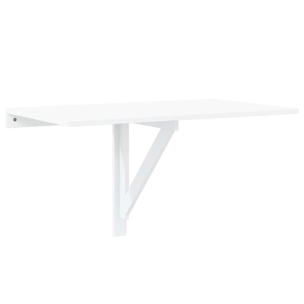 Tavolino Muro Pieghevole Bianco Lucido 100x60x56 cm Multistrato