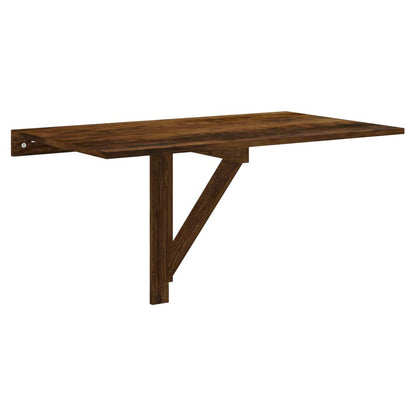 Folding Wall Coffee Table Smoke Oak 100x60x56 cm Multilayer