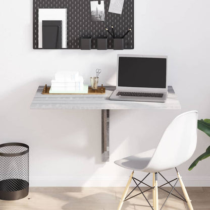 Tavolino Muro Pieghevole Grigio Sonoma 100x60x56 cm Multistrato
