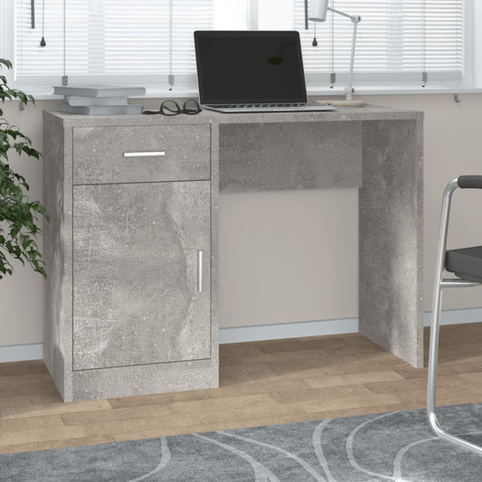Scrivania Cassetto Grigio cemento 100x40x73cm Legno Multistrato - homemem39