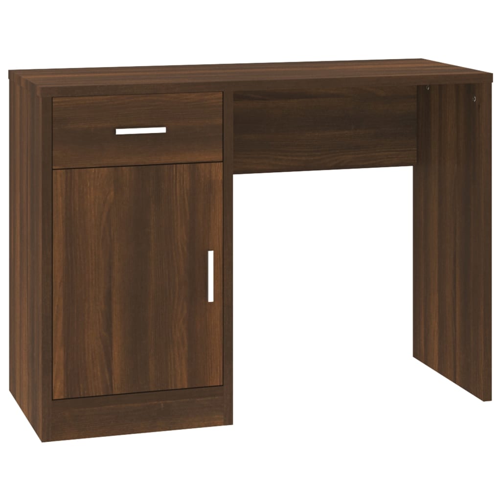 Scrivania Cassetto rovere marrone 100x40x73cm Legno Multistrato - homemem39