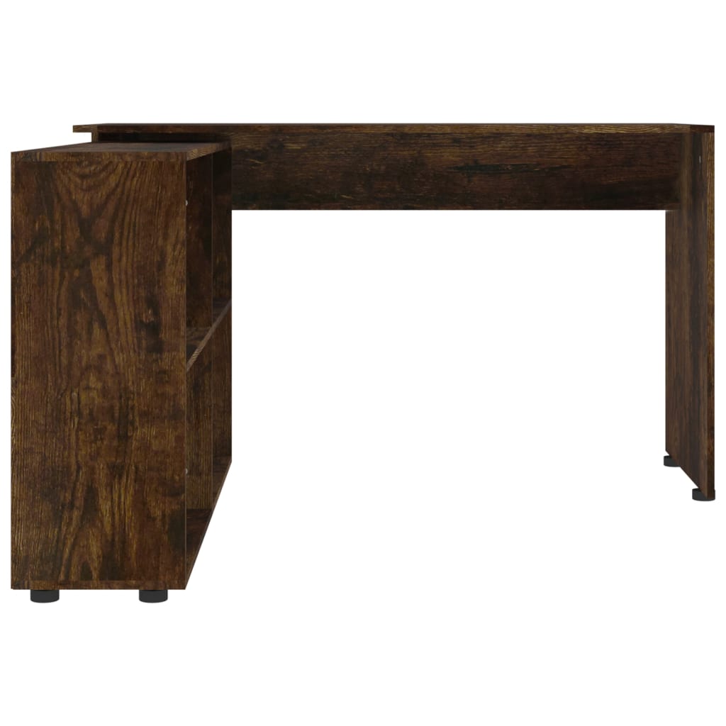 Scrivania ad Angolo Rovere Fumo in Legno Multistrato - homemem39