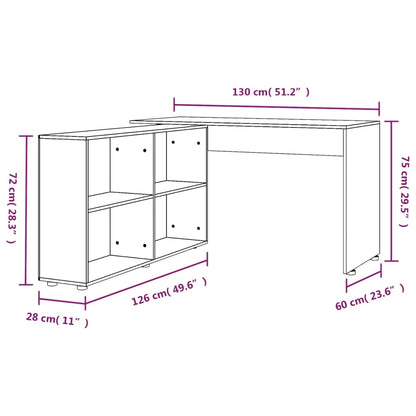 Scrivania ad Angolo Rovere Marrone in Legno Multistrato - homemem39