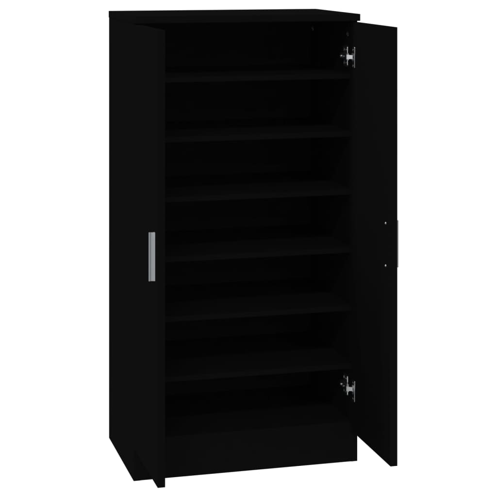 Scarpiera Nera 55x35x108 cm in Legno Multistrato