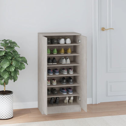 Scarpiera Grigio Cemento 55x35x108 cm in Legno Multistrato - homemem39