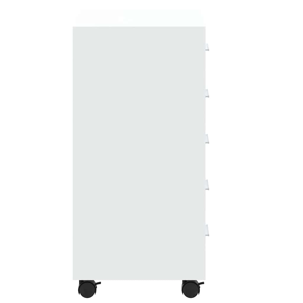 Cassettiera con Ruote bianco lucido in Legno Multistrato | homemem39