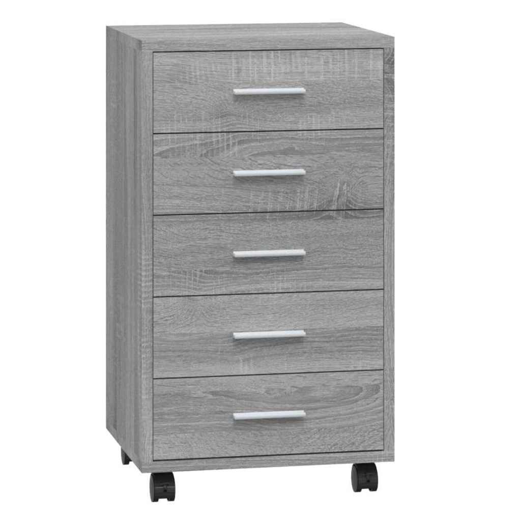 Cassettiera con Ruote grigio sonoma in Legno Multistrato | homemem39