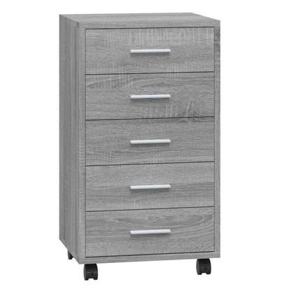 Cassettiera con Ruote grigio sonoma in Legno Multistrato | homemem39