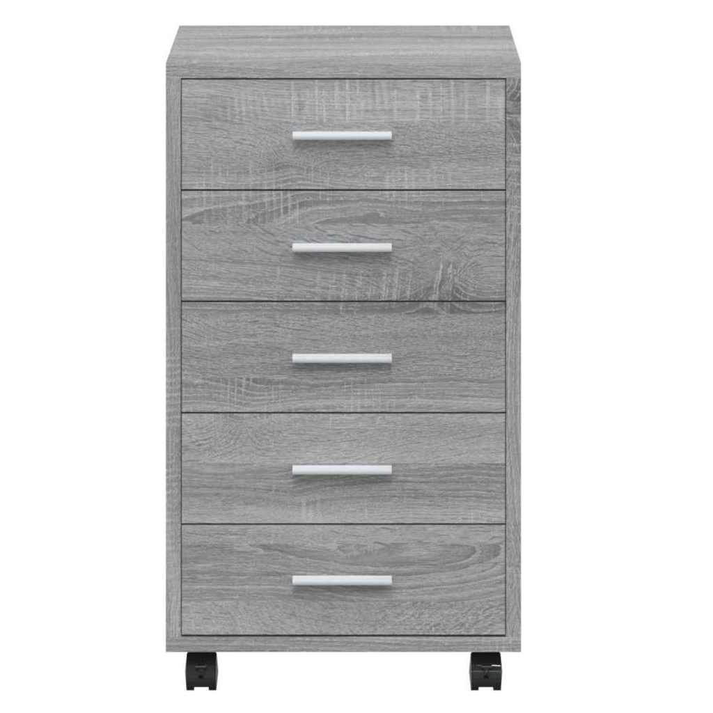 Cassettiera con Ruote grigio sonoma in Legno Multistrato | homemem39